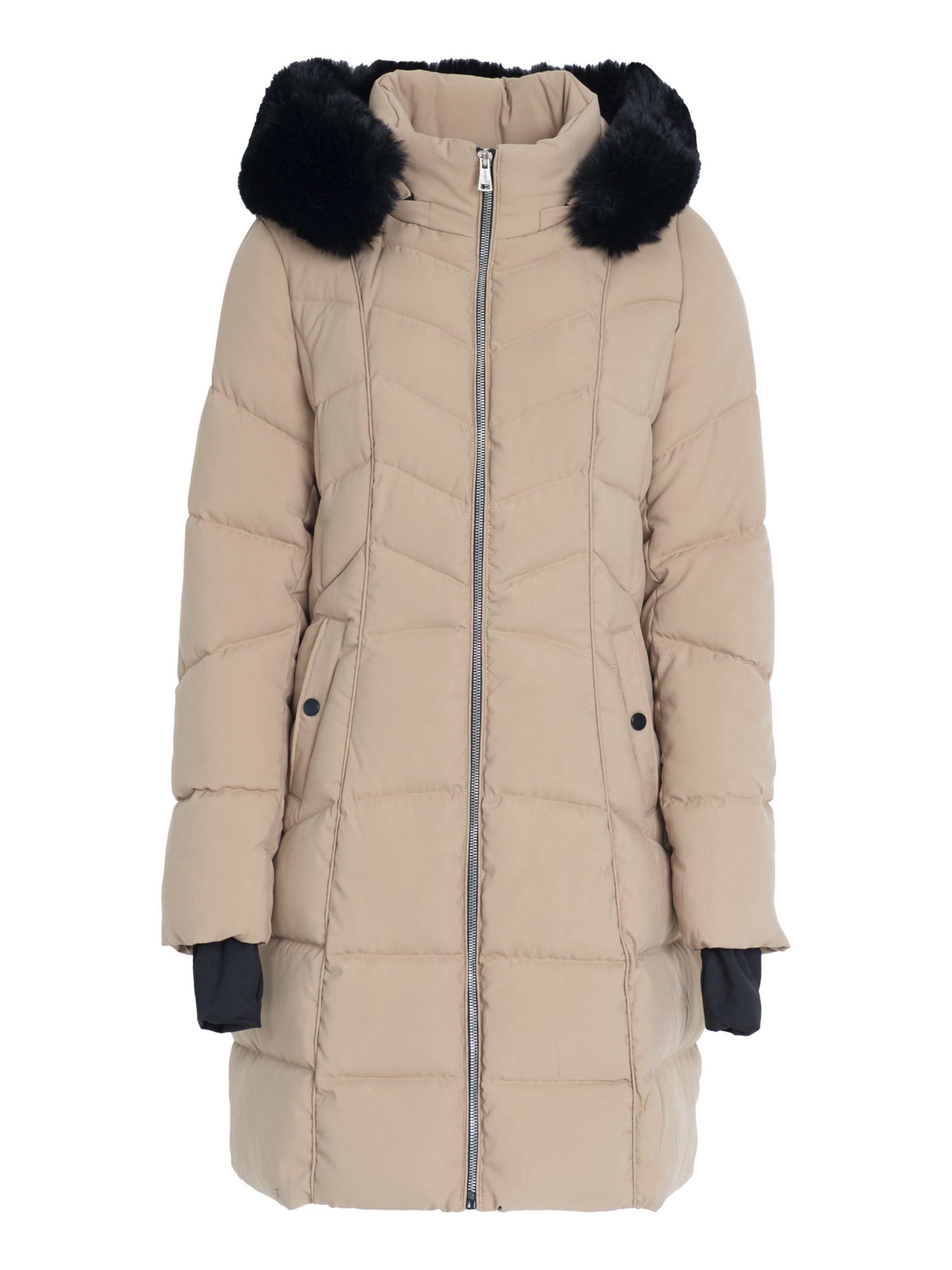 Palton de iarnă de la Influencer pe bej: față