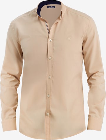 Jimmy Sanders Button Up Shirt in Beige: front