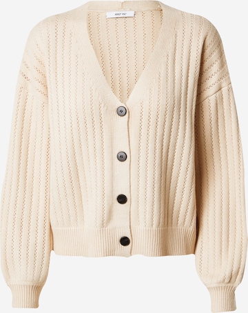 ABOUT YOU Knit Cardigan 'Eve' in Beige: front