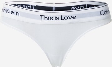 Calvin Klein Underwear Thong in White: front