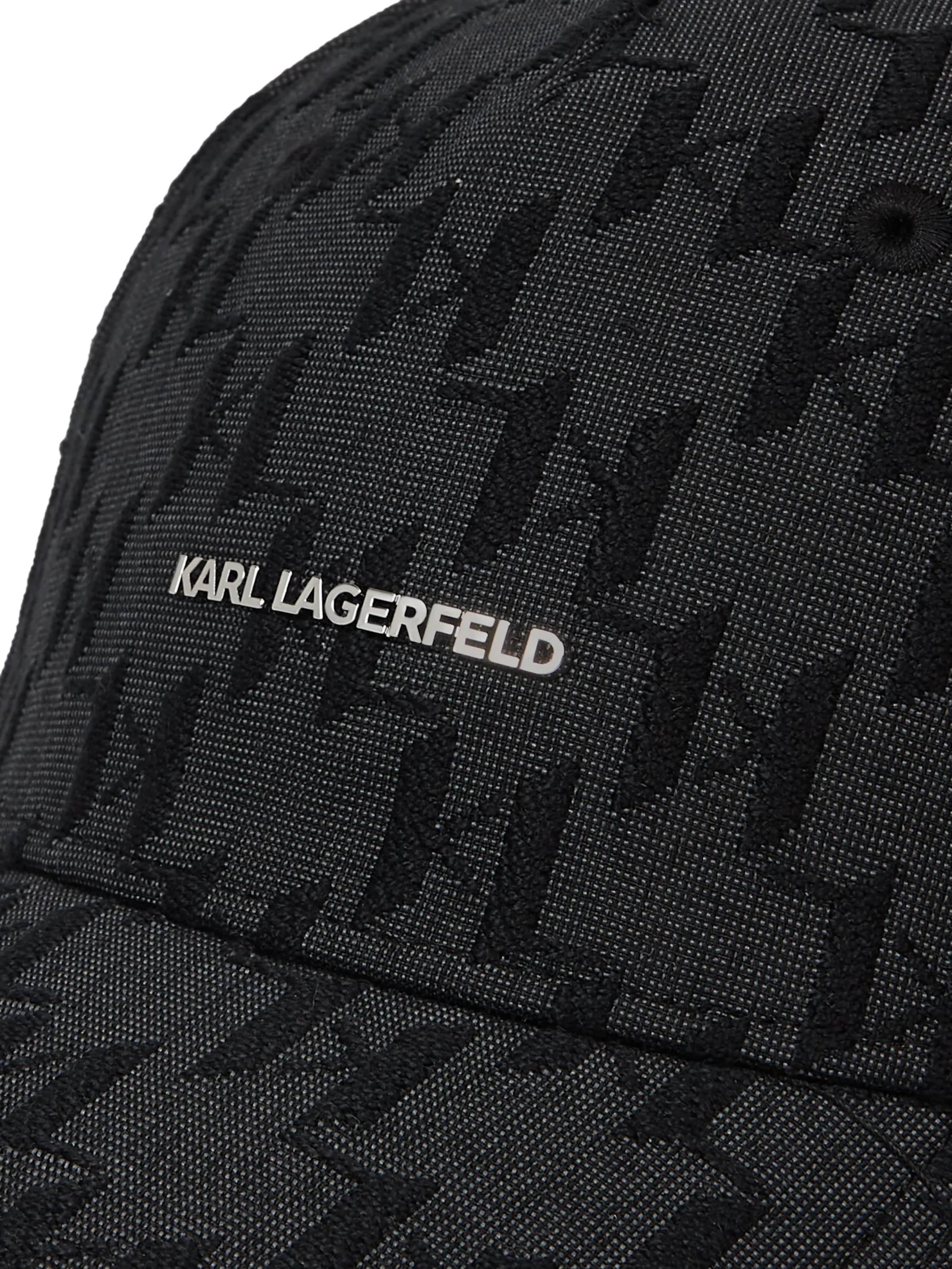 Karl Lagerfeld - Chapéu ' K/Monogram Jacquard-Kappe ' em preto