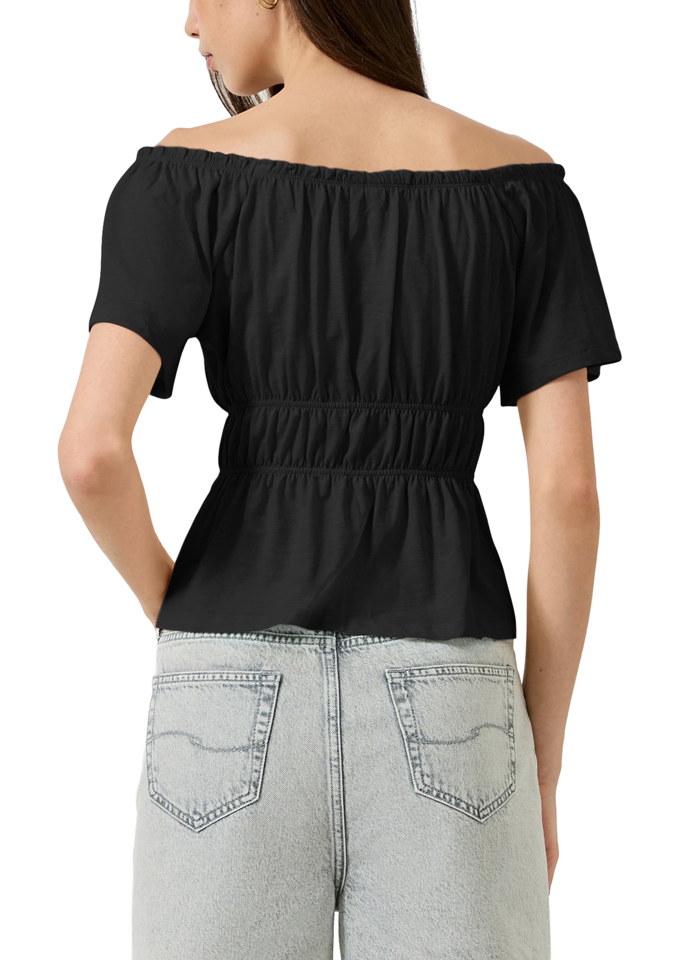 QS T-Shirt in Schwarz