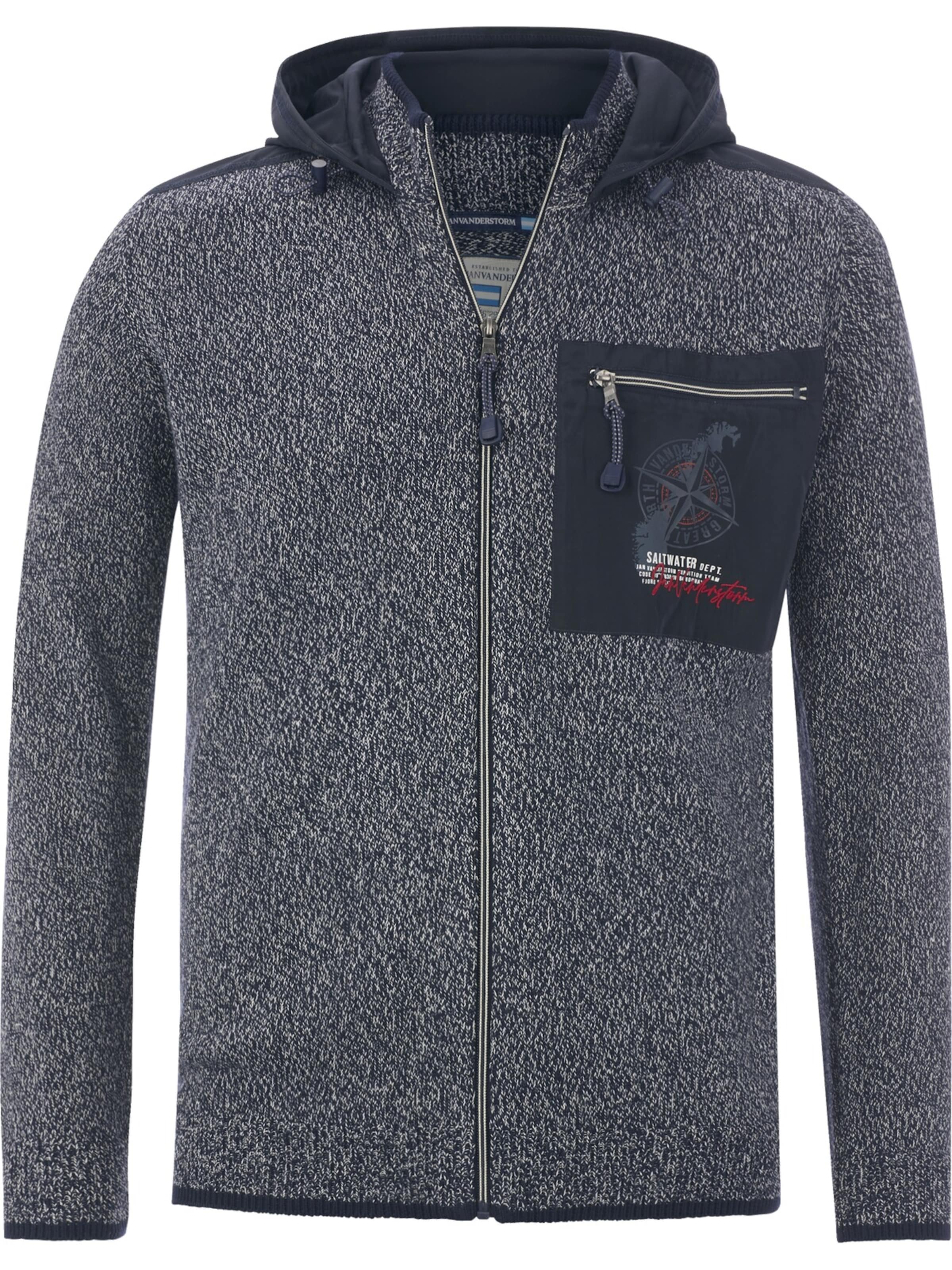 Jan Vanderstorm Strickjacke 'Djarke' in Blau: Vorderseite