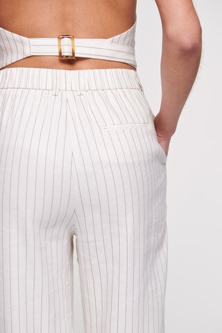 Wide Leg Pantalon à pince 'Hainault' Aligne en blanc