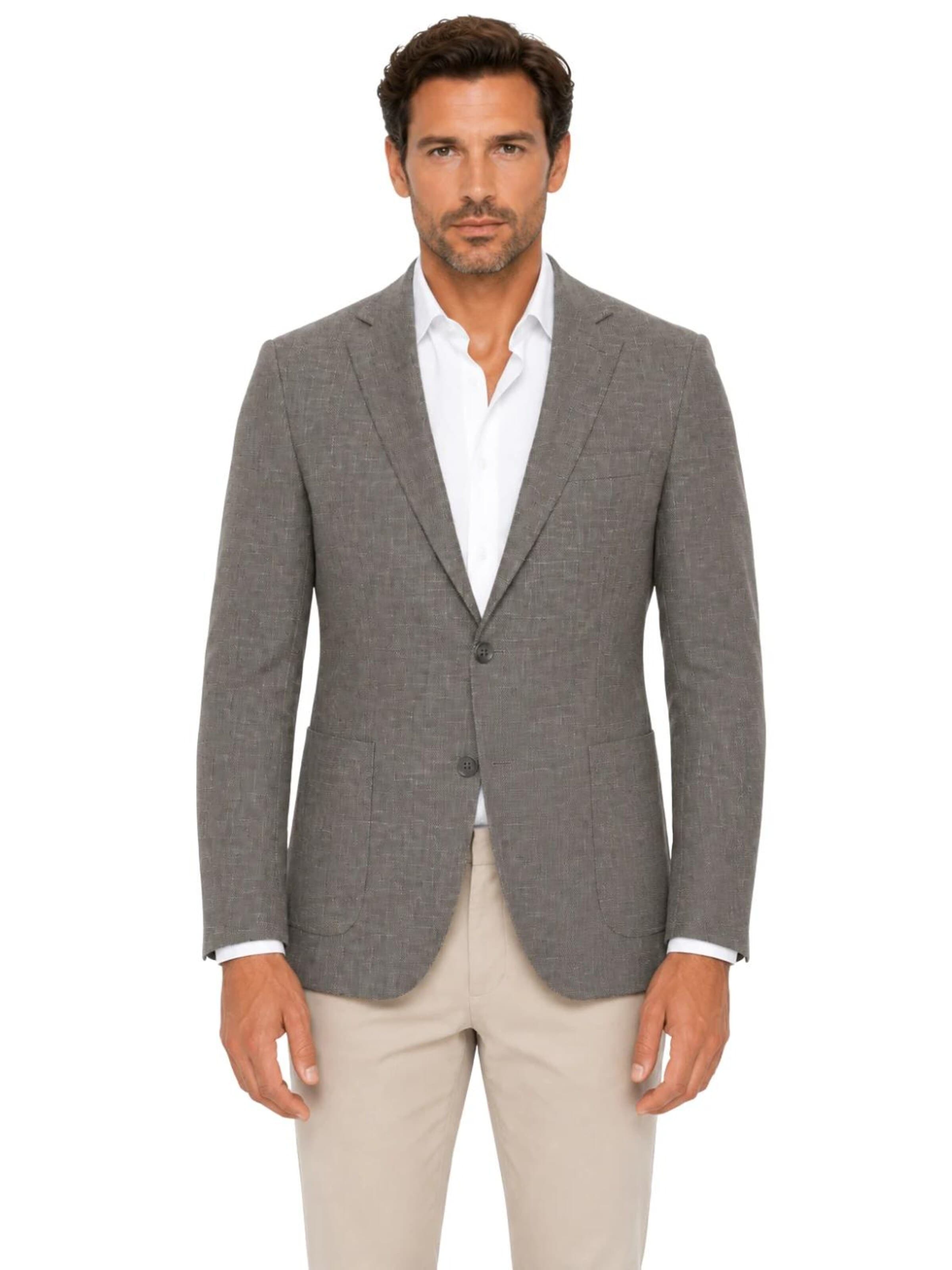 Guild Super Slim Fit Business Blazer 'Extra Slim fit Herren Sakko' in Brown: front