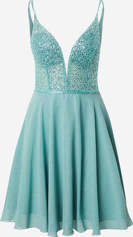 Robe de cocktail SWING en bleu : devant