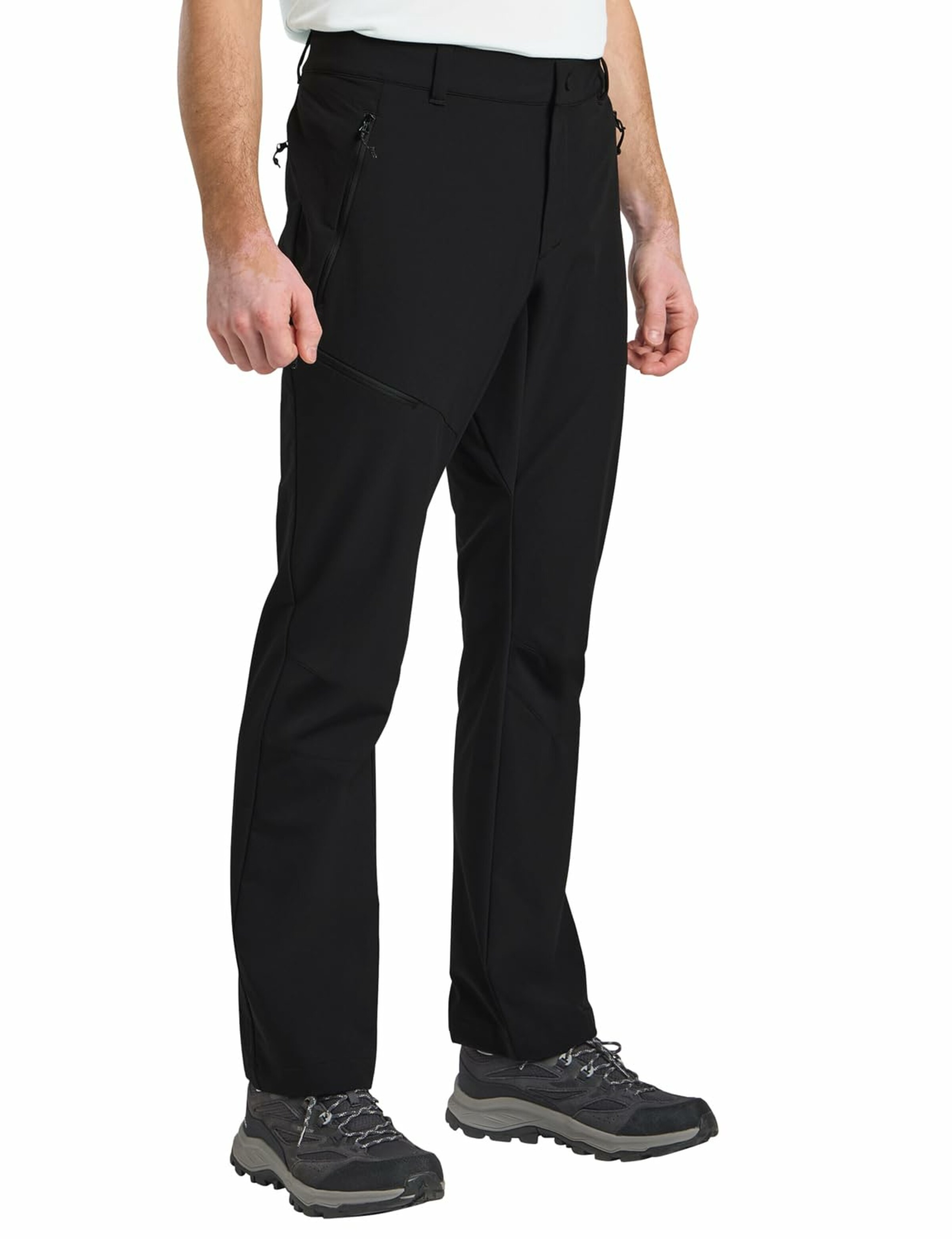 JACK WOLFSKIN Regular Outdoor trousers in Black: front
