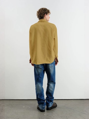 Giesto Comfort fit Button Up Shirt in Yellow