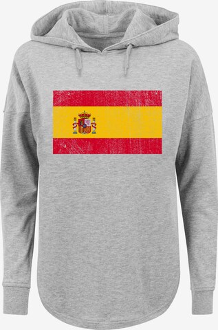 F4NT4STIC Sweatshirt 'Spain Spanien Flagge distressed' in Grijs: voorkant
