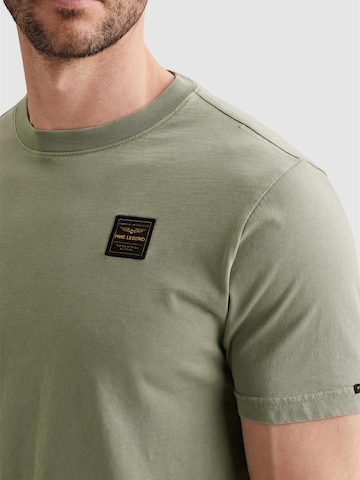 PME Legend T-shirt 'T-shirt with badge and a garment-dye wash' i grön