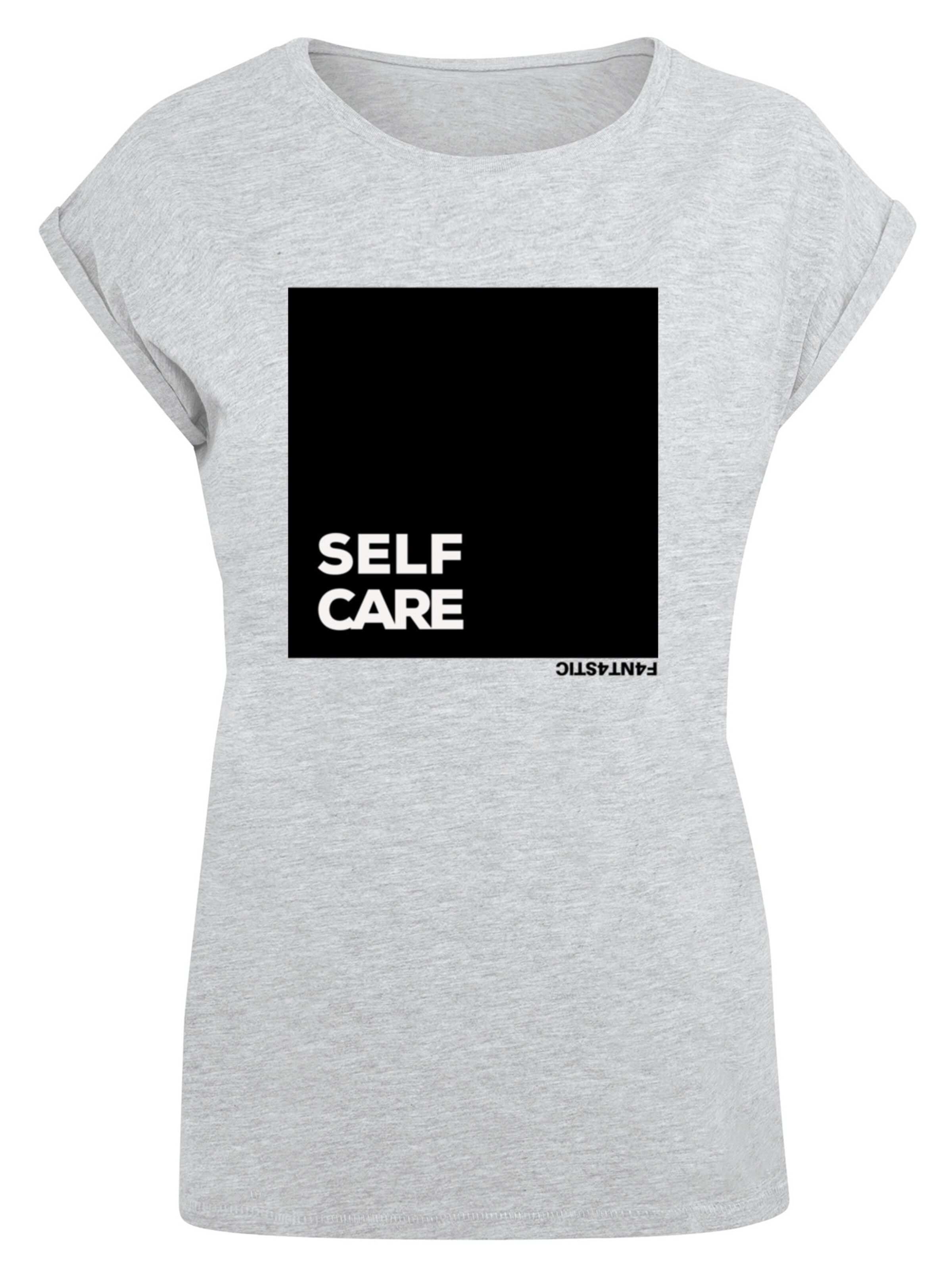 T-shirt 'Self Care' F4NT4STIC en gris : devant