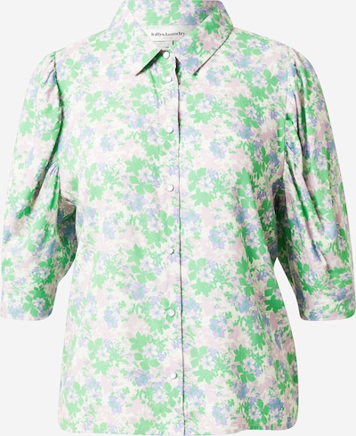 Lollys Laundry Bluse in grün / pastelllila, Produktansicht