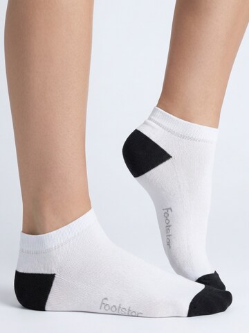 footstar Ankle Socks 'Color Pop' in White: front