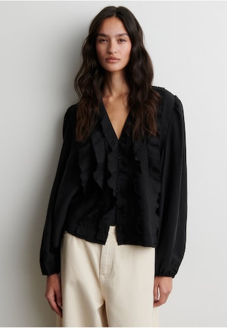 SECOND FEMALE Bluse 'Rayna Frill' in Schwarz