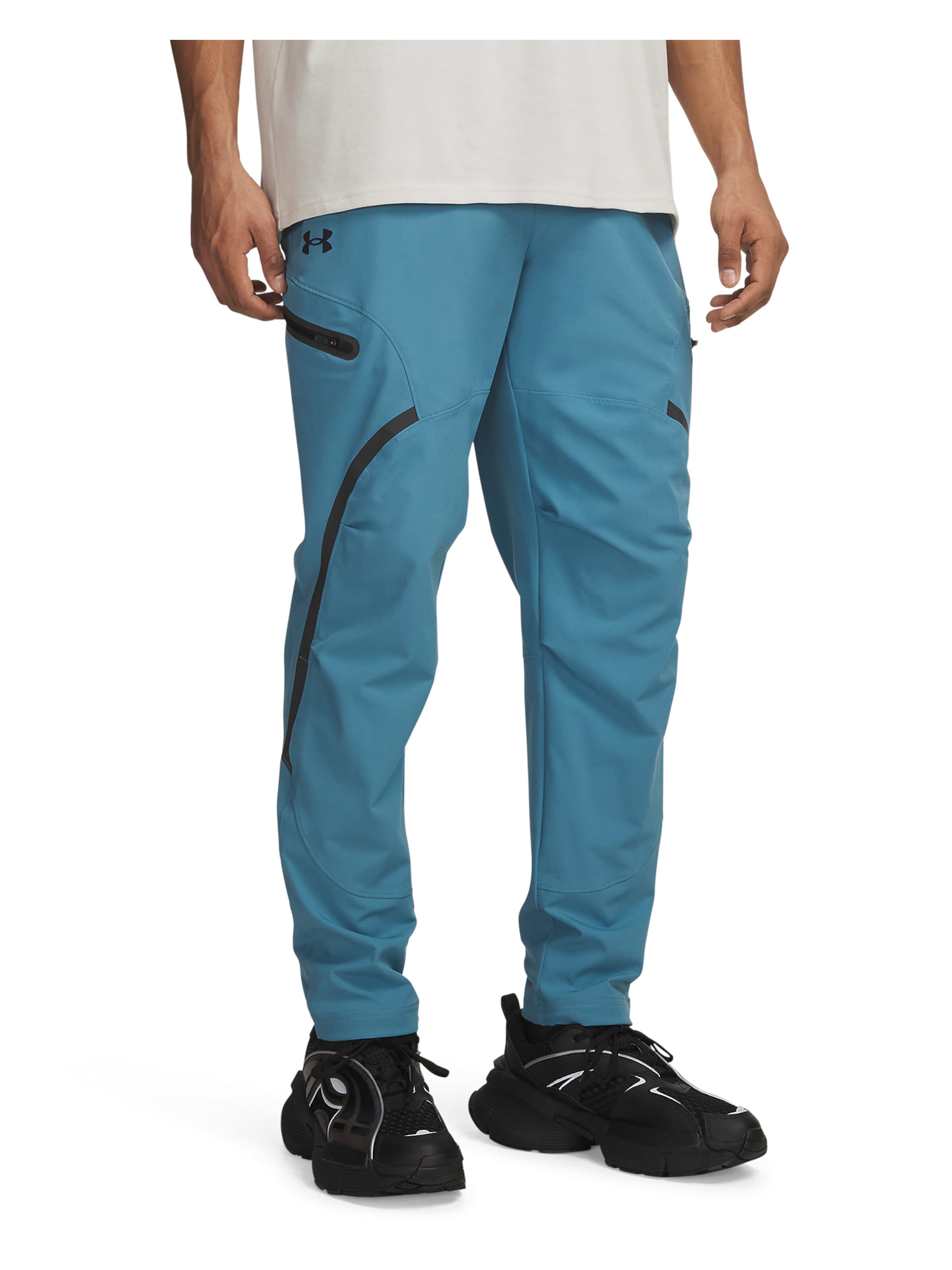 UNDER ARMOUR Regular Sportbroek 'Unstoppable' in Blauw: voorkant