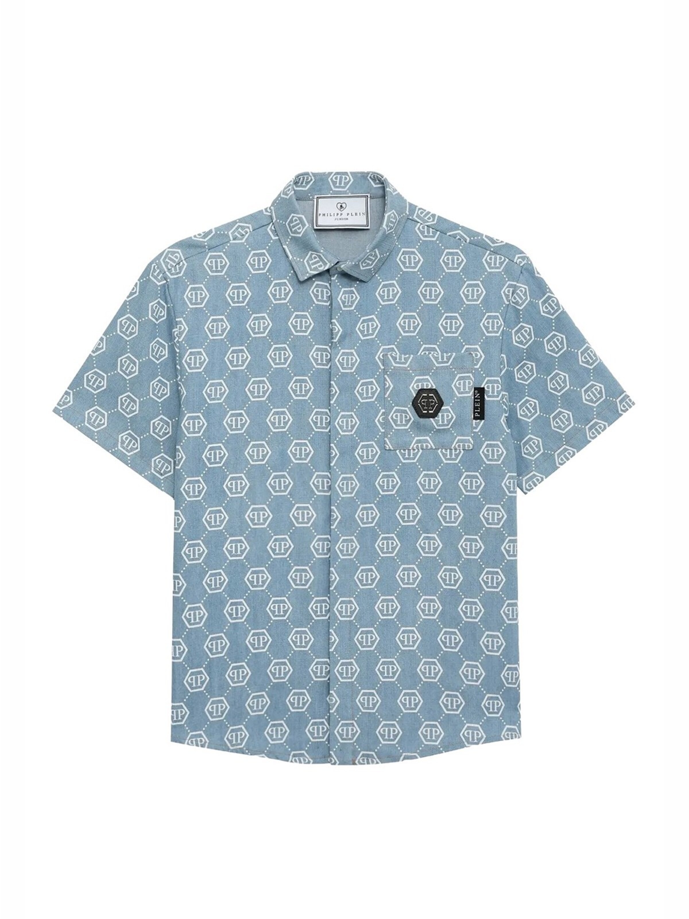 Philipp PleinMajica 'Camicia denim blu per bambino' - plava boja: prednji dio