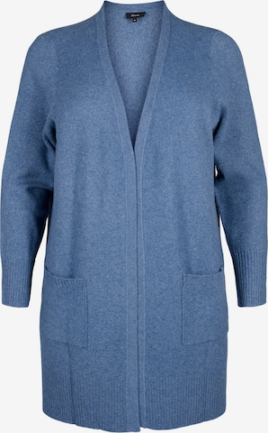 Cardigan 'CASUNNY' Zizzi en bleu : devant