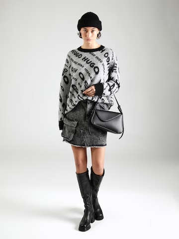 melns HUGO "Oversize" stila džemperis 'Sidimmer'