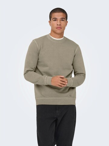 Bluză de molton 'ONSBROCK' de la Only & Sons pe gri: față