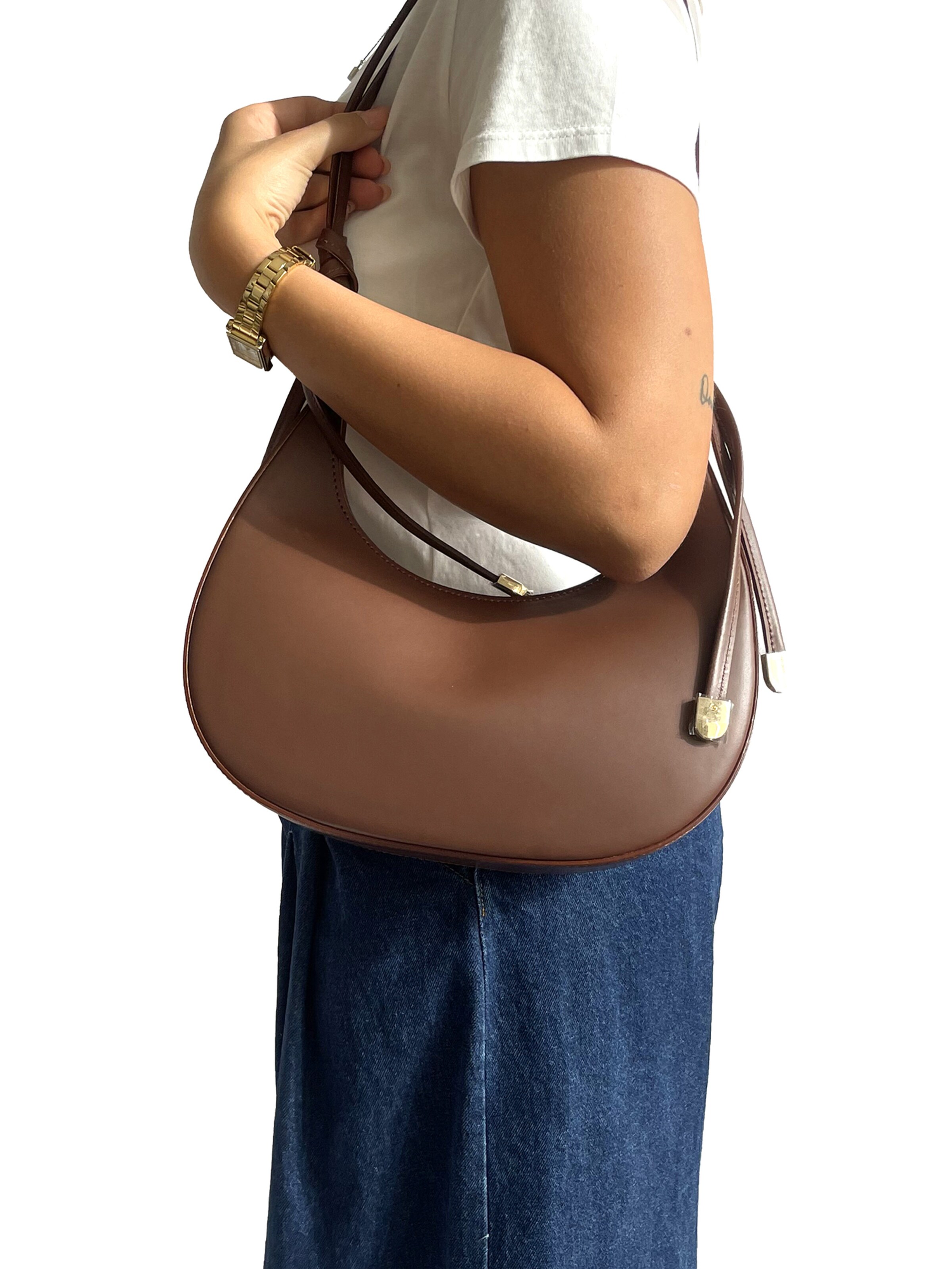 CHICCA BORSE Schoudertas in Bruin: voorkant