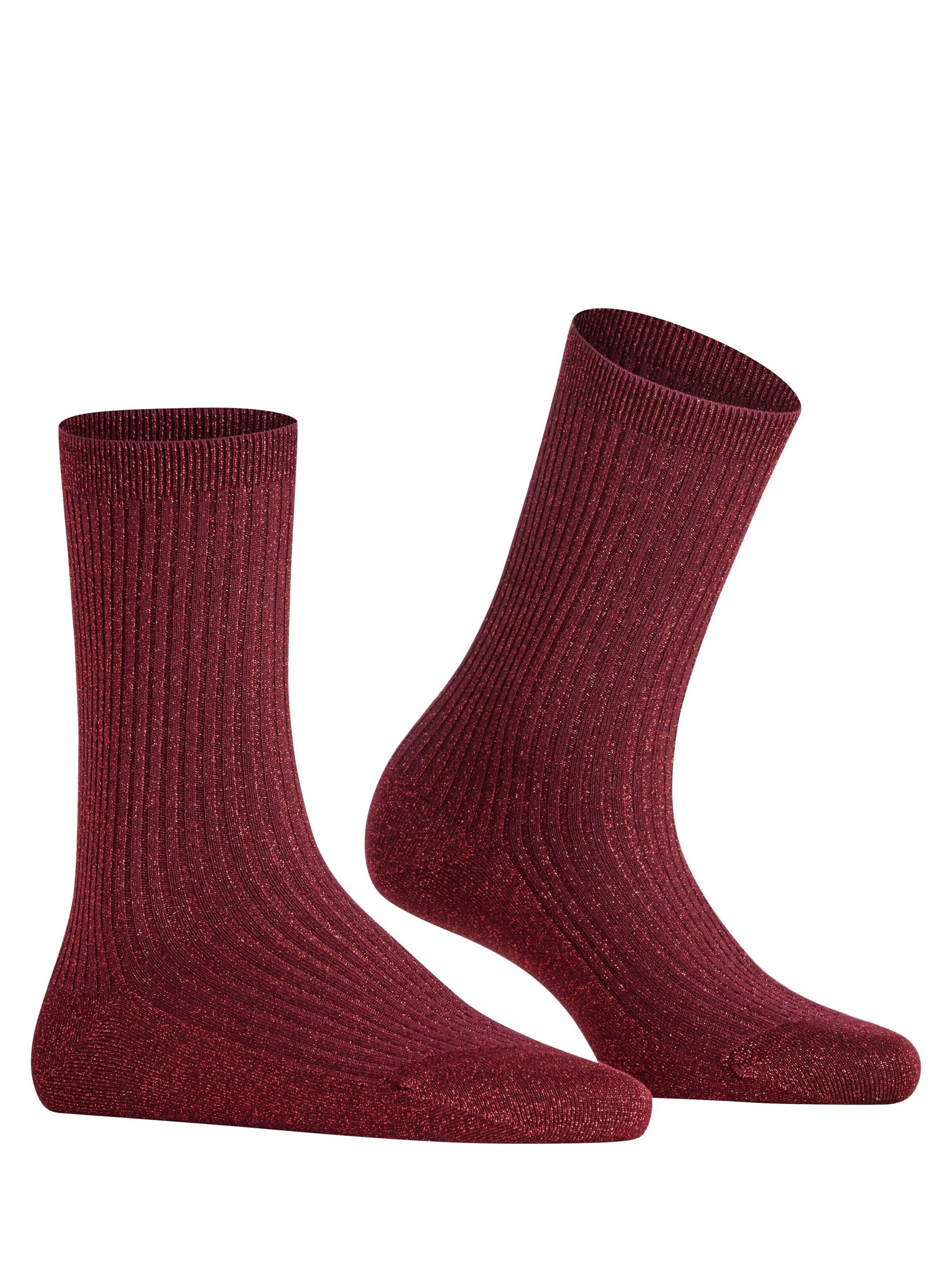 FALKE Socks 'Shiny Rib' in Red