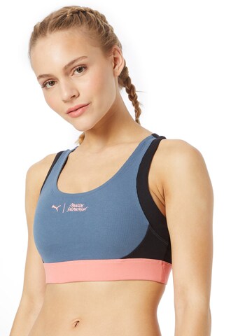 Bustier Soutien-gorge de sport PUMA en bleu : devant