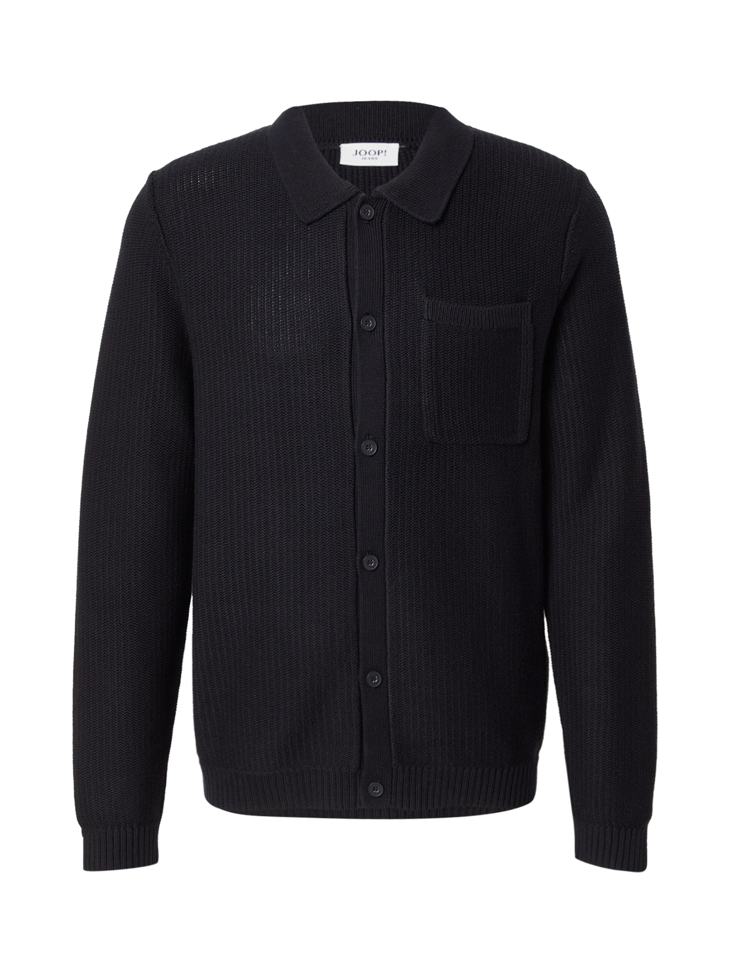 JOOP! Jeans Gebreid vest 'Vincenor' in Zwart: voorkant