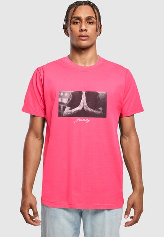 Mister Tee Shirt 'Pray' in Pink: front