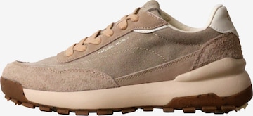 Tamaris Athletic lace-up shoe 'Estellencs-Sneaker aus Leder' in Beige: front