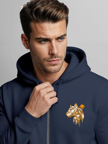 Neverless Sweatjacke 'Luchs Polygon'‌‌‌‌‌‌‌‌‌‌ in Blau