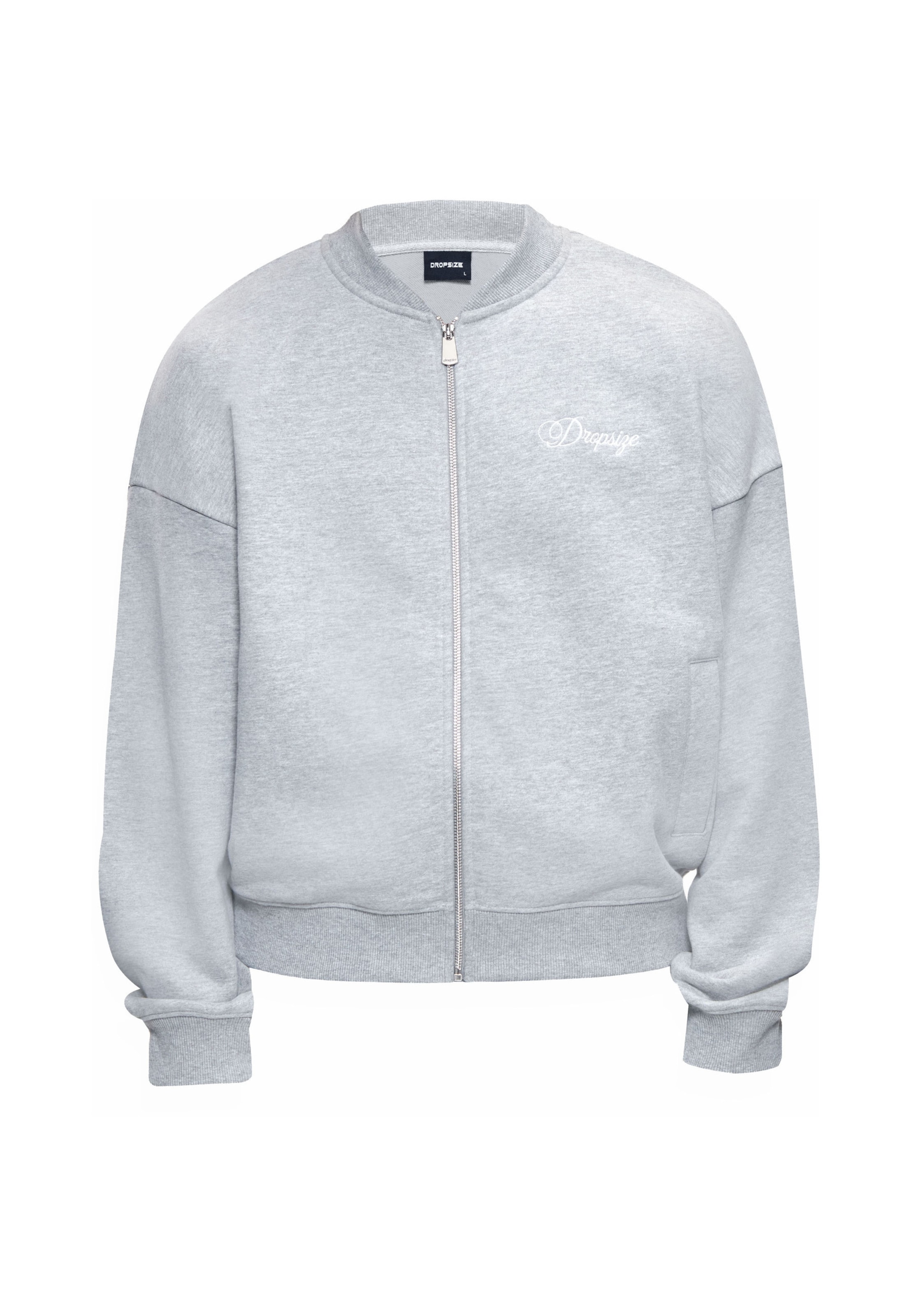 Giacca di felpa di Dropsize in grigio: frontale