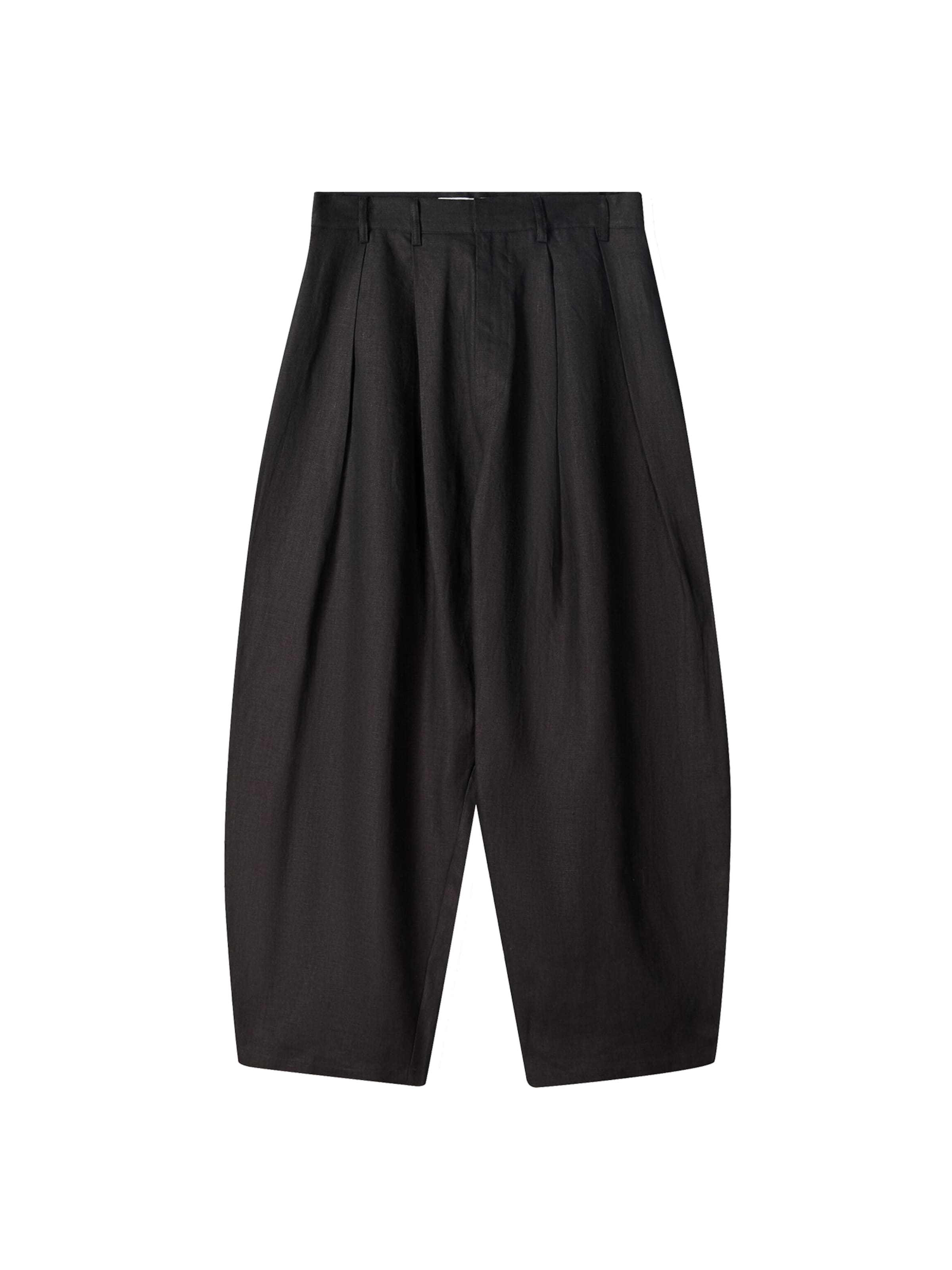 Bershka Voľný strih Plisované nohavice - Čierna: predná strana