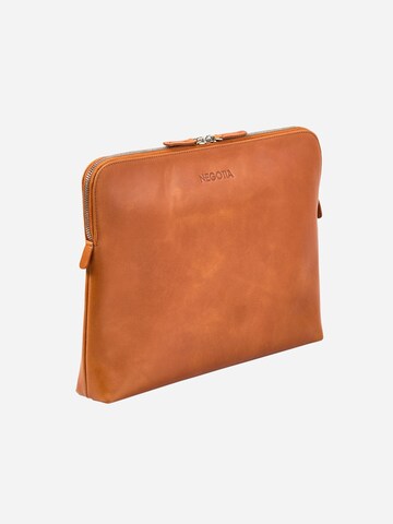 NEGOTIA Leather Laptop bag 'Mantle 14''' in Brown
