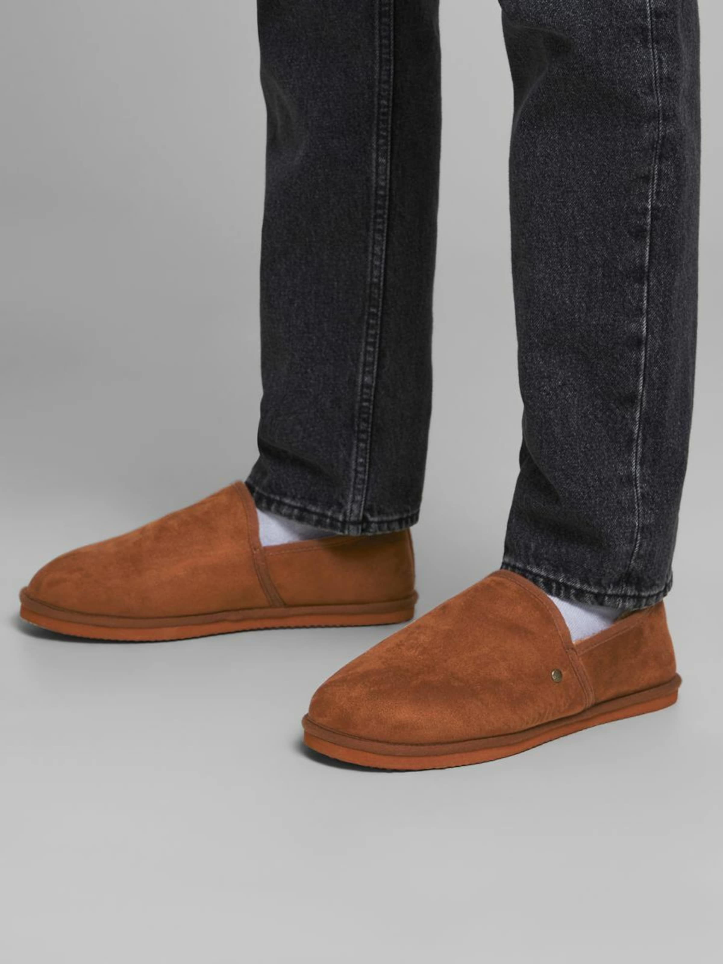 Männer Offene Schuhe JACK & JONES Hausschuh 'PETE' in Braun - PL81073 Männer Offene Schuhe JACK & JONES Hausschuh 'PETE' in Braun - PL81073