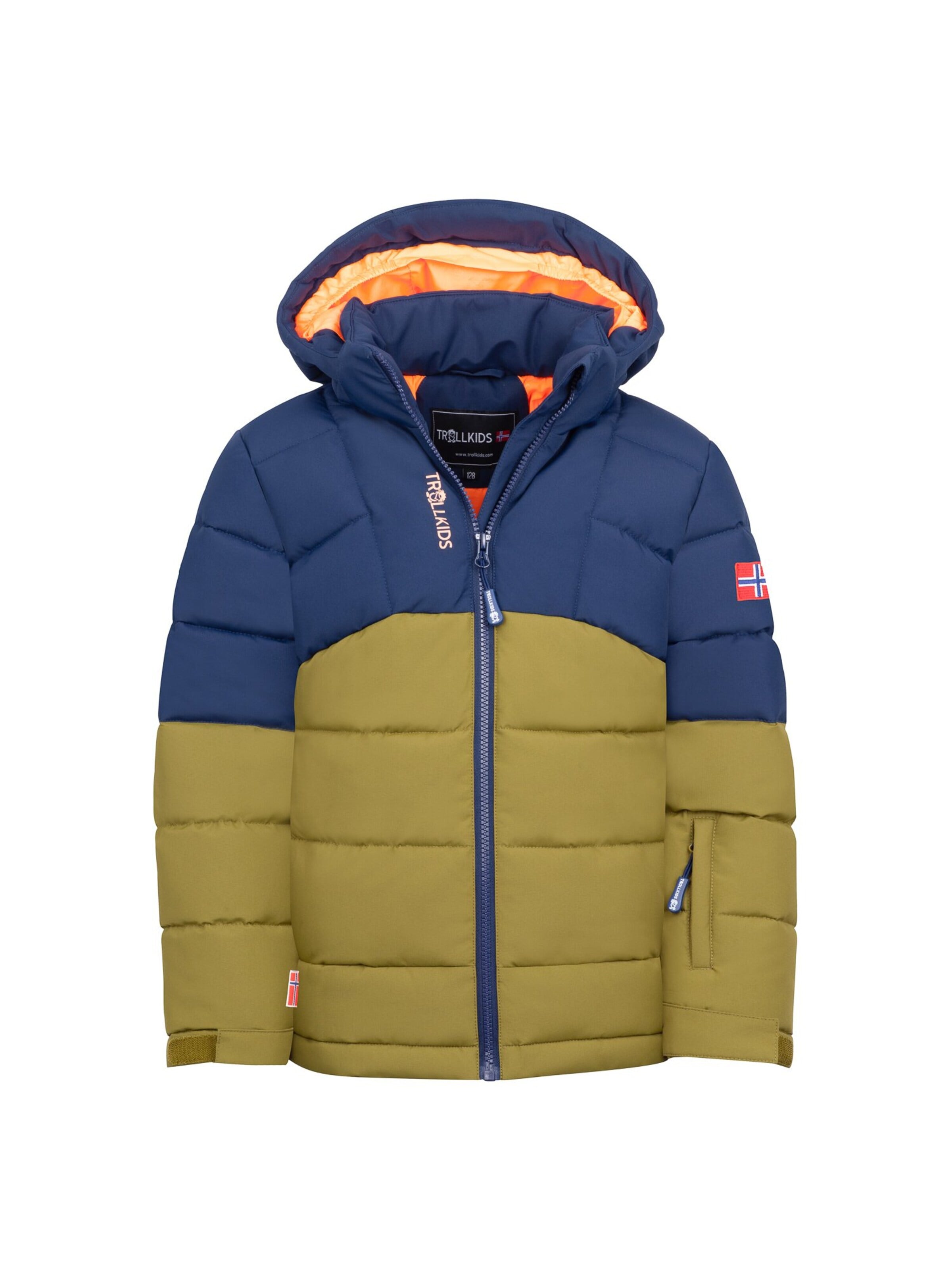 TROLLKIDS Winter Jacket in Green: front