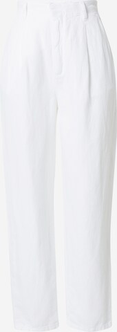 OUI Loosefit Plissert bukse i hvit: forside