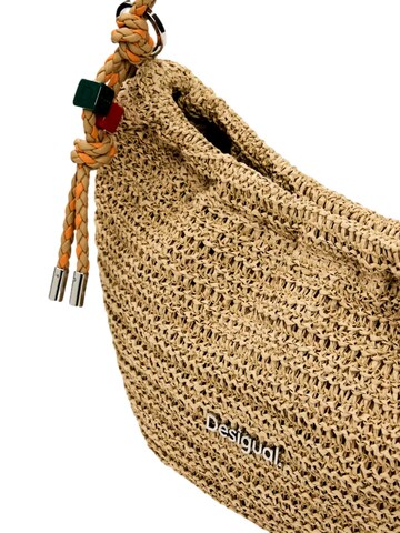Desigual Håndtaske 'Half Logo Raffia' i beige