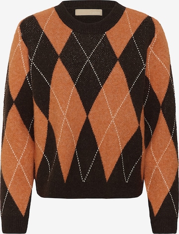 Pull-over 'Argyle' CULTURE en orange : devant