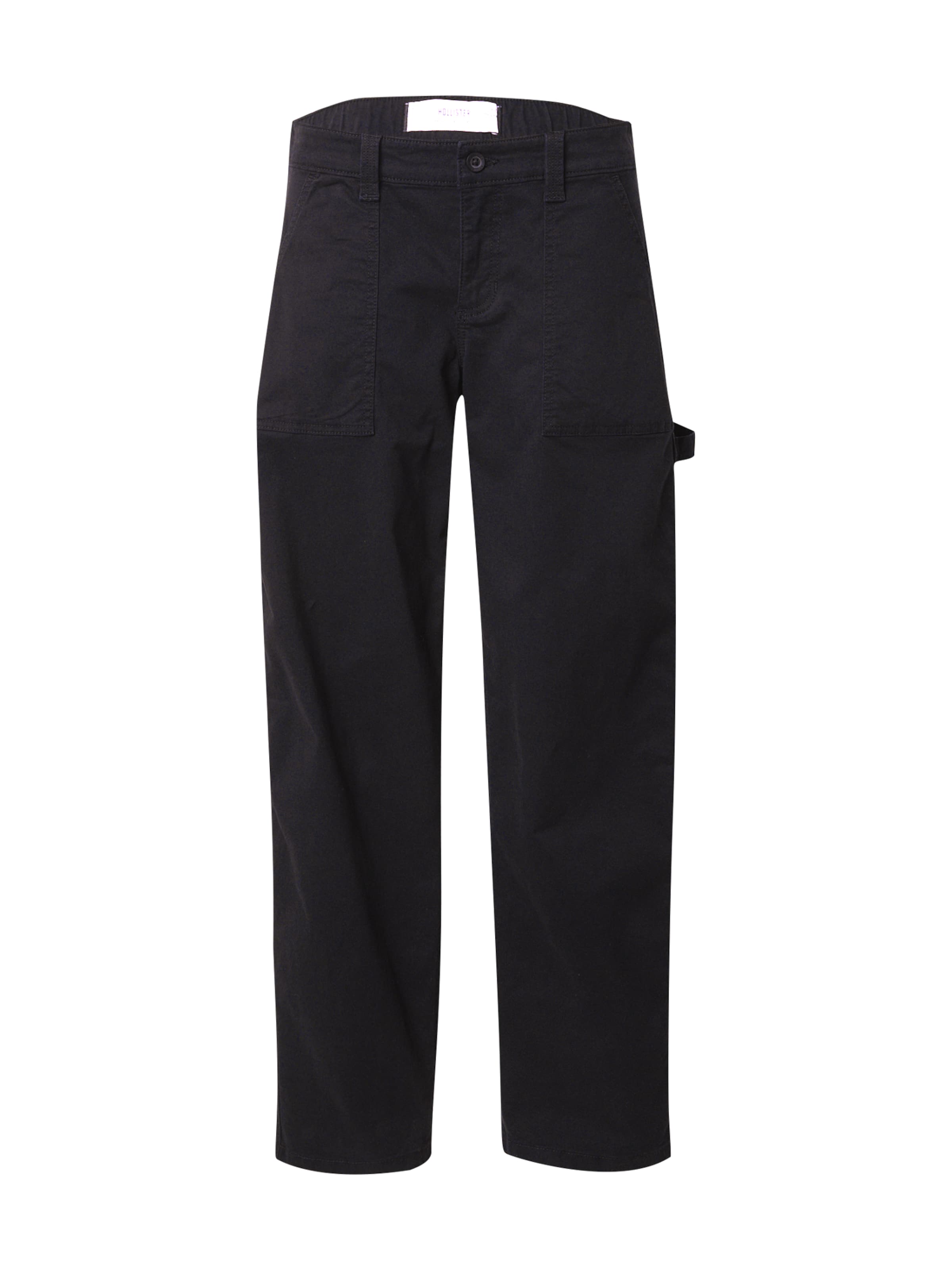 HOLLISTER Свободный крой Штаны 'CHASE' в Черный: спереди