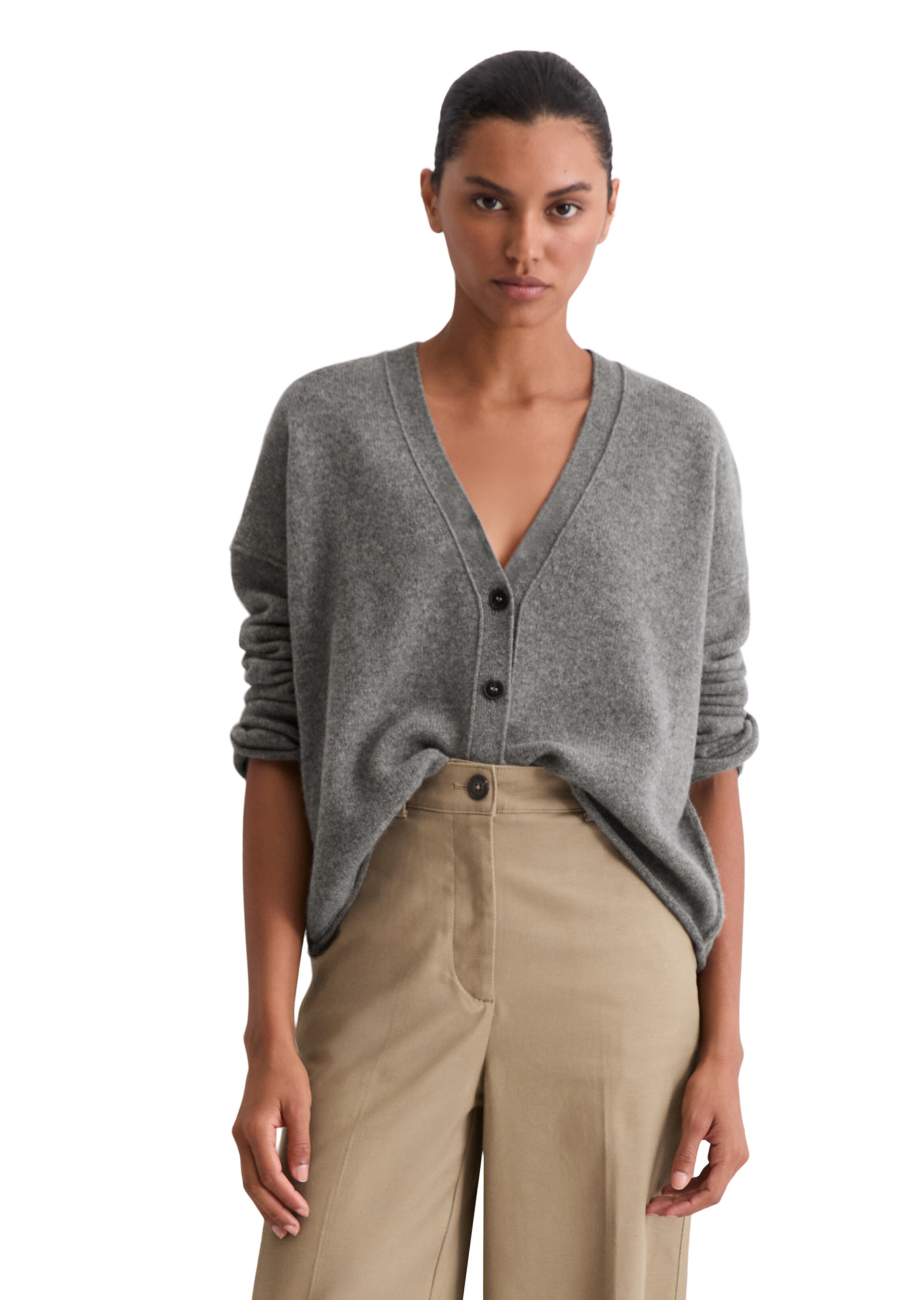 Marc O'Polo Strickjacke in Grau: Vorderseite