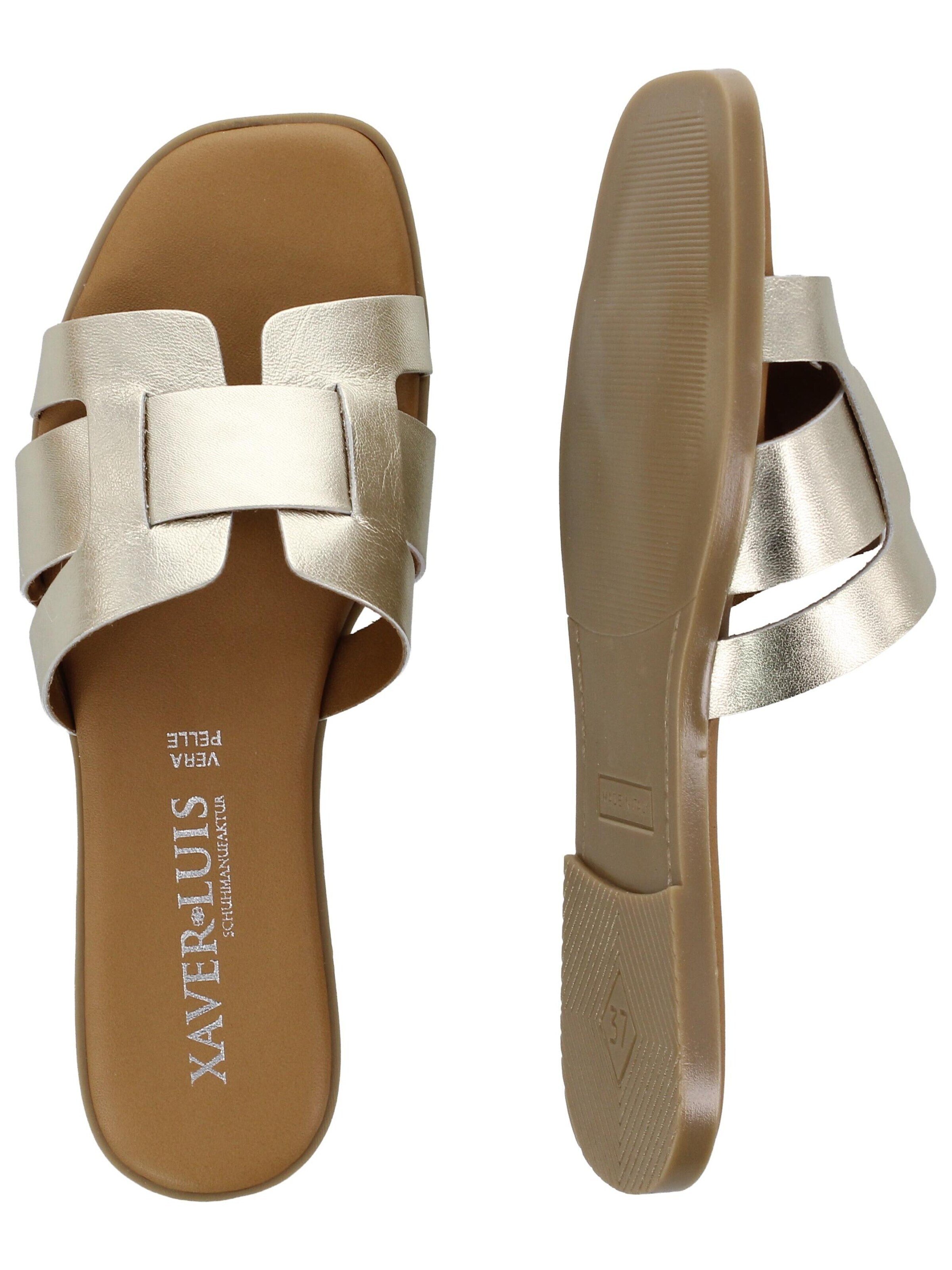 XAVER LUIS Schuhmanufaktur Mules 'Roberta' in Silver