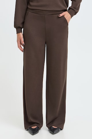 Fransa Wide Leg Hose 'FRAURORA' in Braun: Vorderseite
