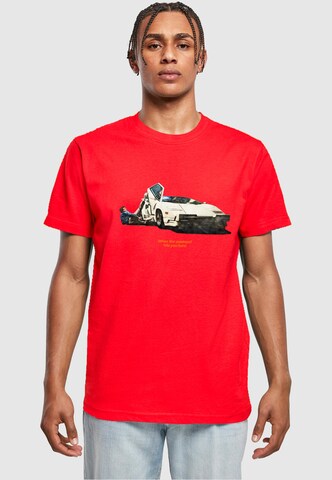 Mister Tee Shirt 'Weekend Wolf' in Red: front