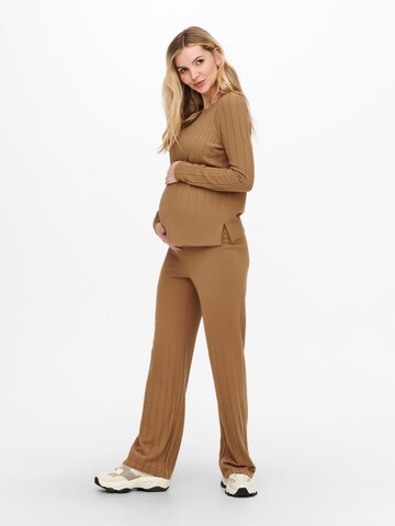 Only Maternity Loosefit Kalhoty 'Augusta' – hnědá