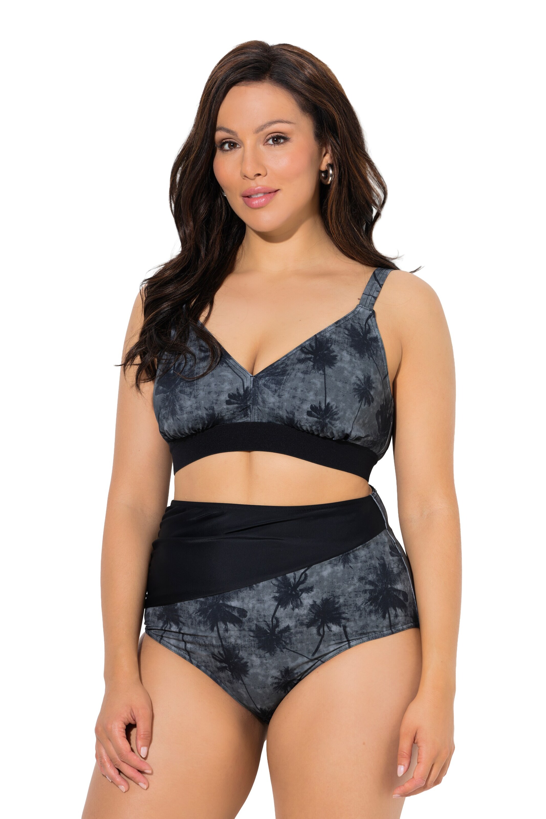 Ulla Popken Bralette Bikini in Grey: front