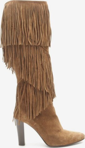 Saint Laurent Dress Boots in 37 in Brown: front