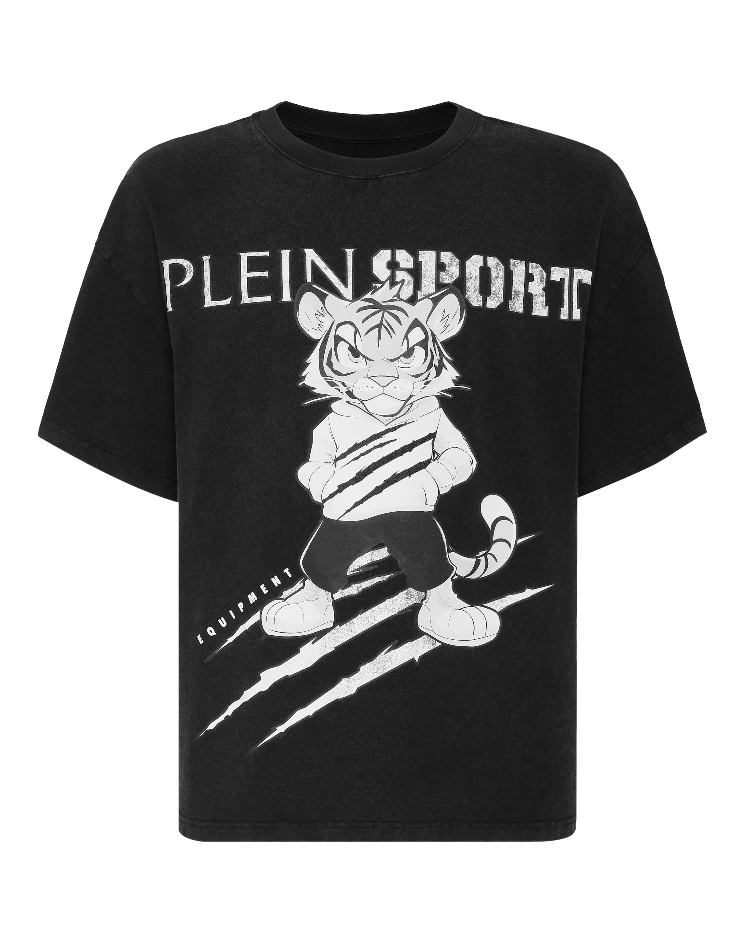 Plein Sport Camiseta 'Tiger' en negro / blanco, Vista del producto