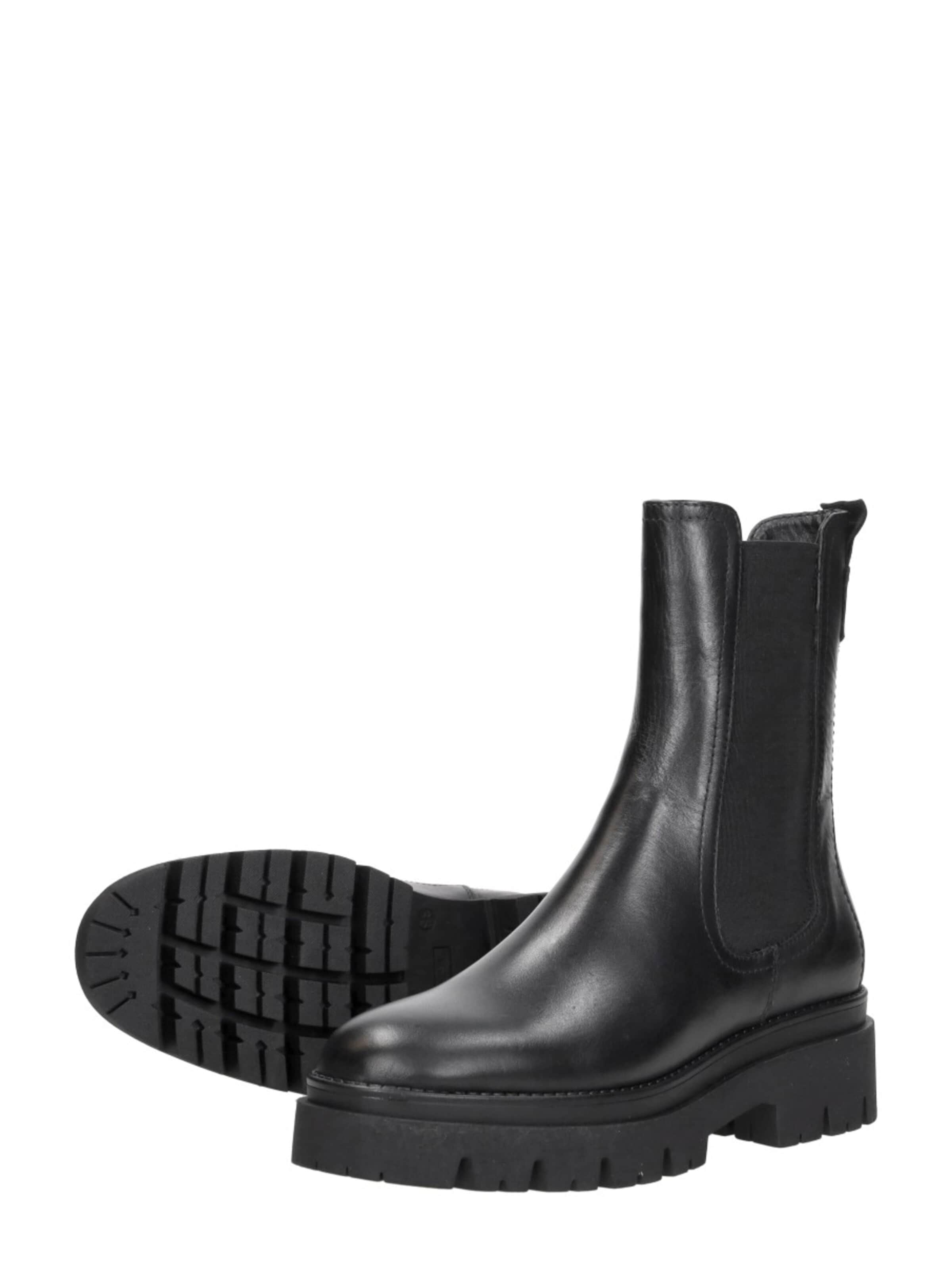 Tamaris Chelsea boots 'Enkellaarsjes Plat' in Zwart