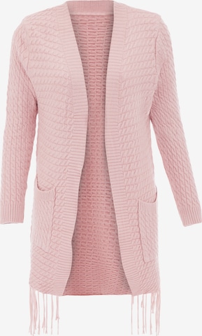 isha Knit Cardigan in Pink: front