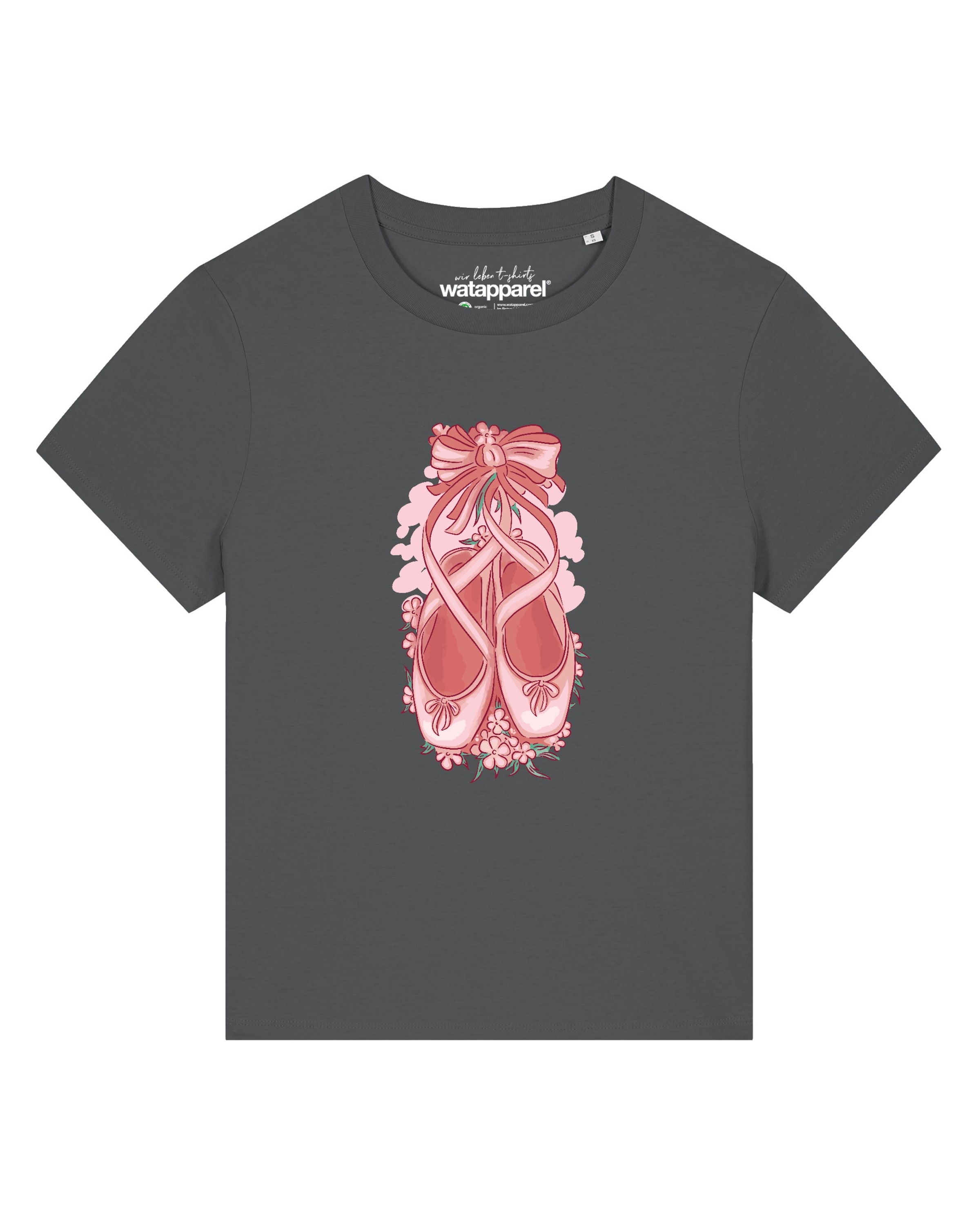 Watapparel Shirt 'Ballettschuhe' in Grijs: voorkant